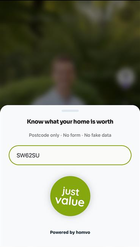 Valuation range mobile screen