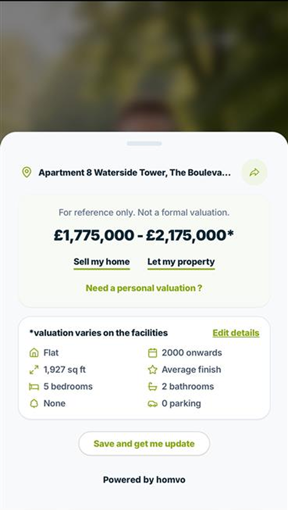 Valuation refine mobile screen